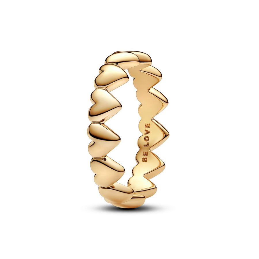 Ring Reihe von Herzen Vergoldet