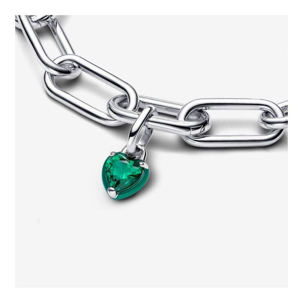 Mini-Charm-Anhänger Chakra Herz Grün Silber
