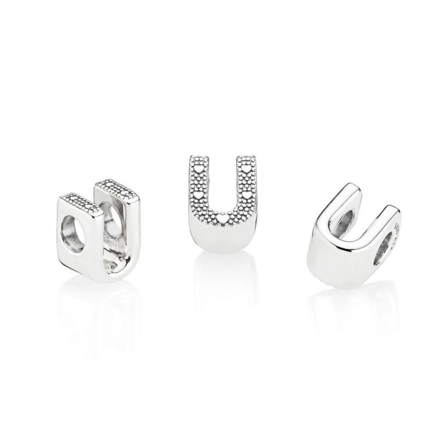Charm Buchstabe Letter U Silber