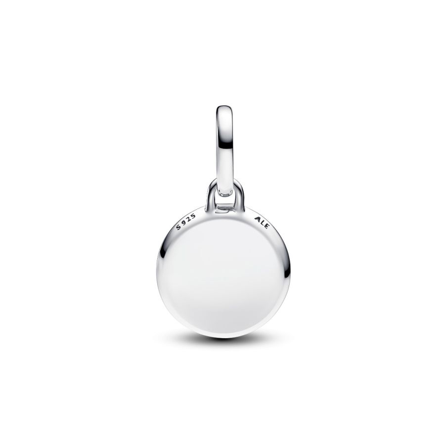 Mini-Medaillon-Charm Gravierbares Rotes Murano-Glas
