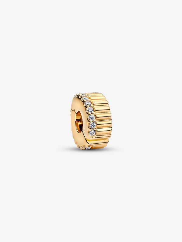 Geripptes Clip-Charm 14 Karat Vergoldung