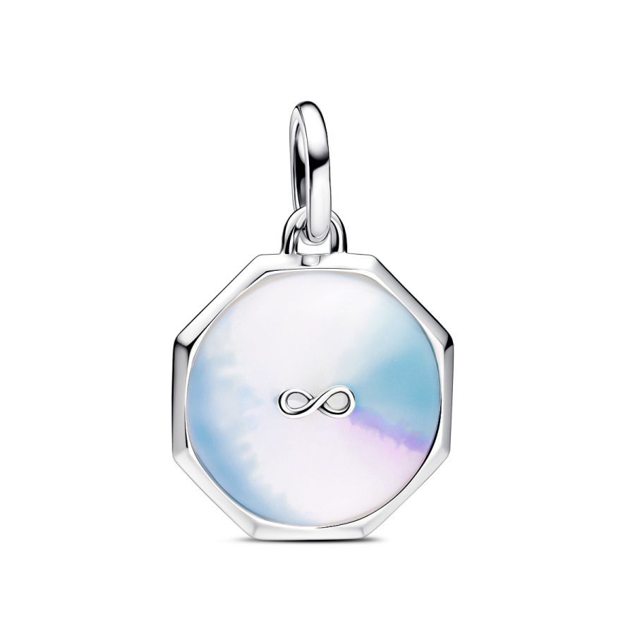 Charm-Medaillon Unendlichkeitszeichen Herz Silber