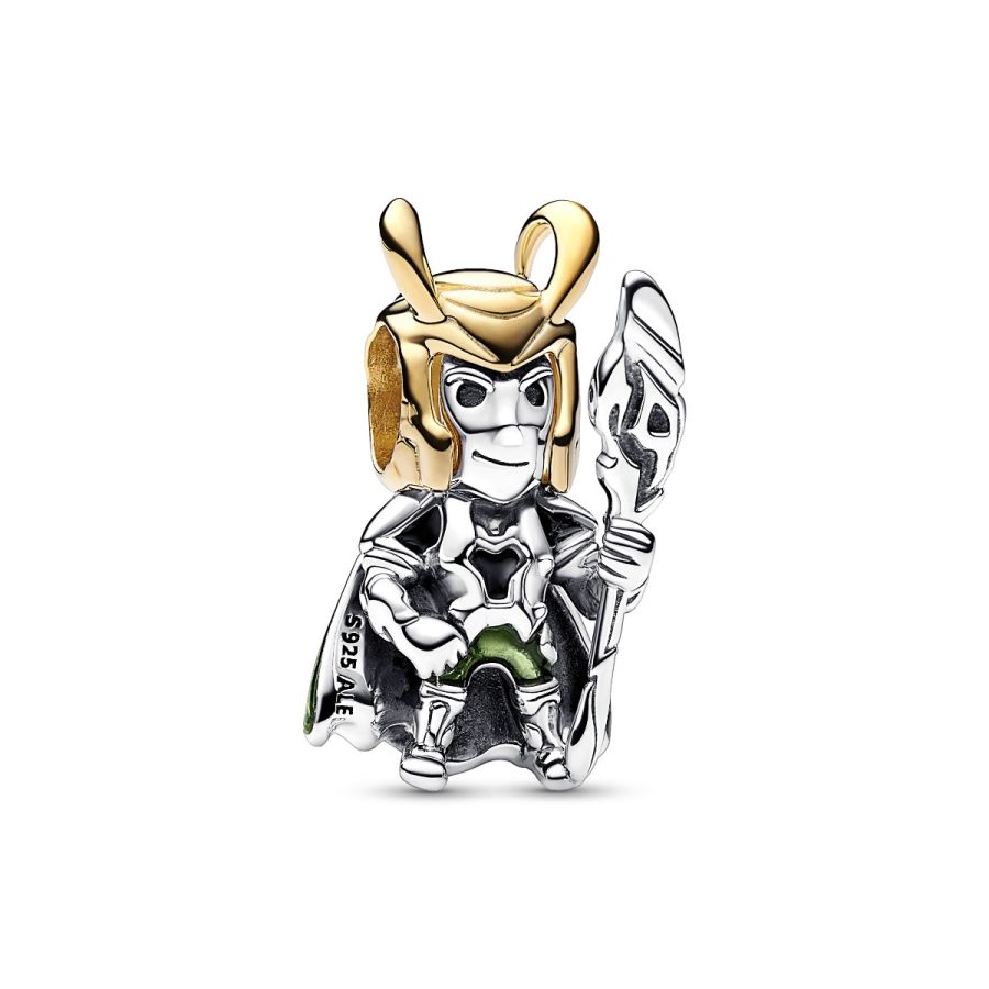 Charm Loki Grün Sterling-Silber Vergoldet
