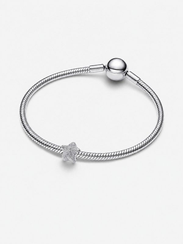 Strukturierter Stern Mini-Charm Sterling-Silber