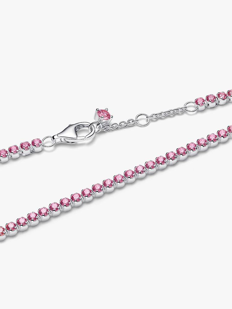 Rosafarbenes Kleines Tennisarmband Sterling-Silber