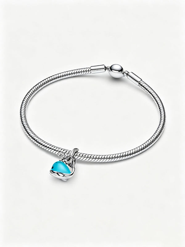Türkisfarbener Wal Charm-Anhänger Sterling-Silber