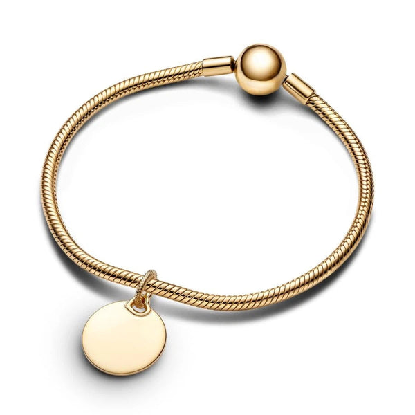 Charm-Anhänger Kreisform Gravierbar Vergoldet