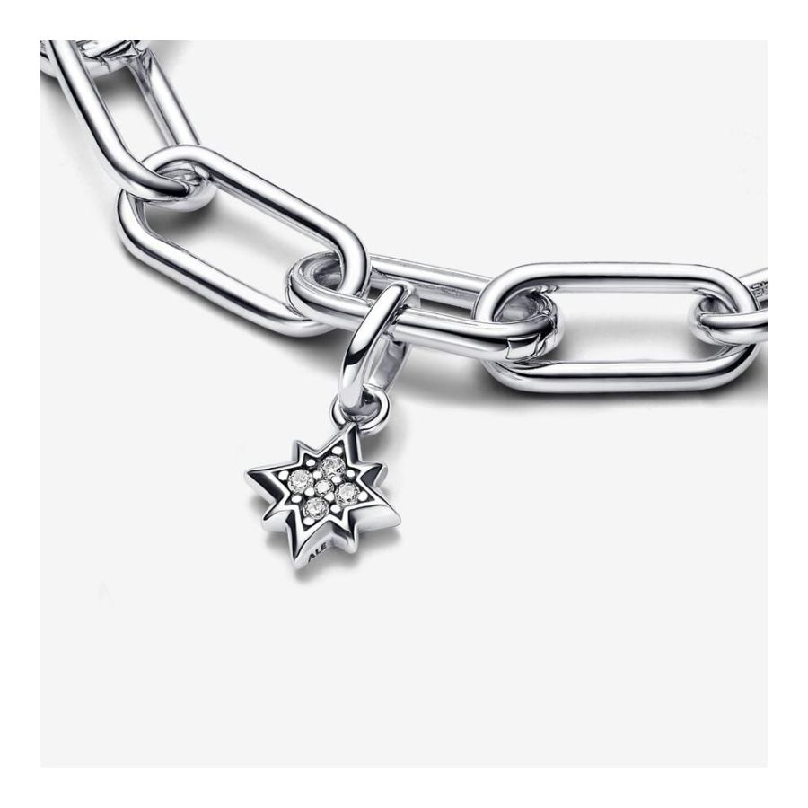Mini-Charm-Anhänger Funkelnder Stern Silber