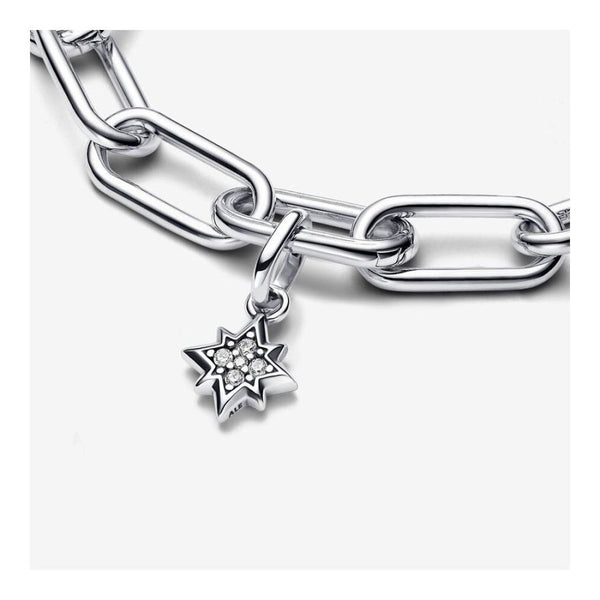 Mini-Charm-Anhänger Funkelnder Stern Silber
