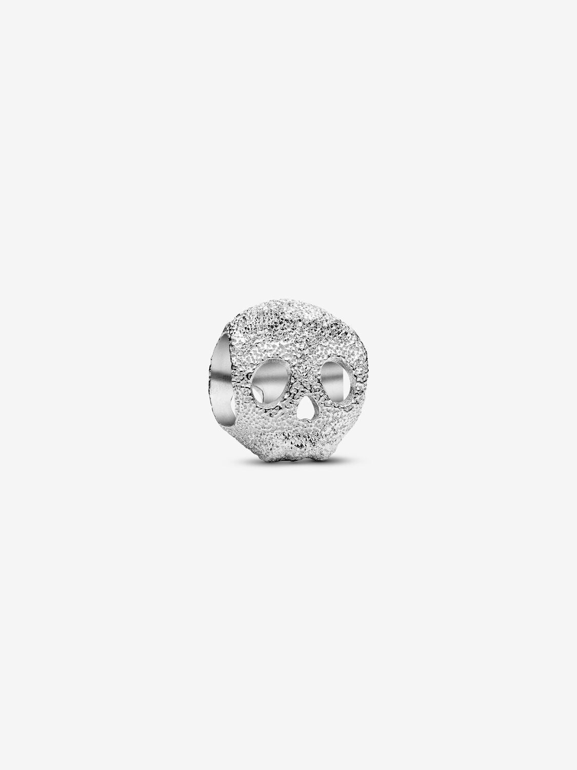 Strukturierter Totenkopf Mini-Charm Sterling-Silber