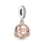 Rose  Charm-Anhänger Mum Zweifarbig Sterling-Silber