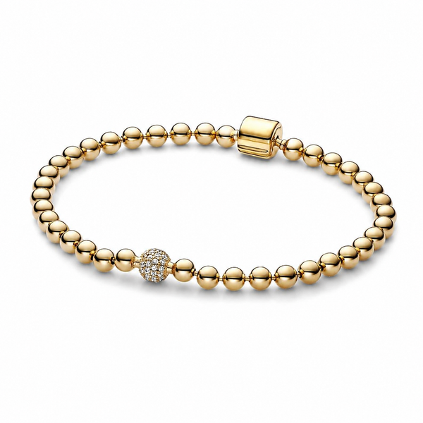 Armband Kugeln & Pavé Vergoldet