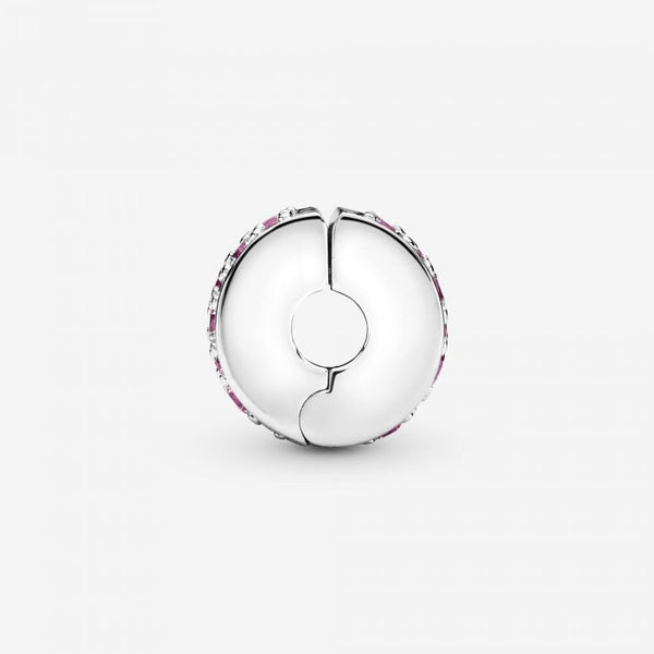 Charm Clip Rosafarbener Pavé-Glanz