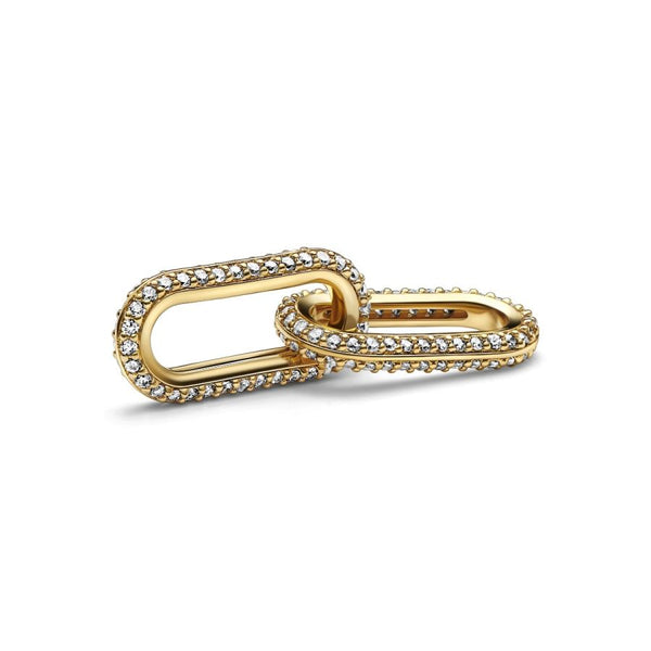 Charm Pavé Doppelter Styling-Link 14 Karat Vergoldet