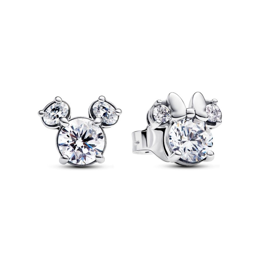Ohrringe Micky & Minnie Maus Funkelnd Silber