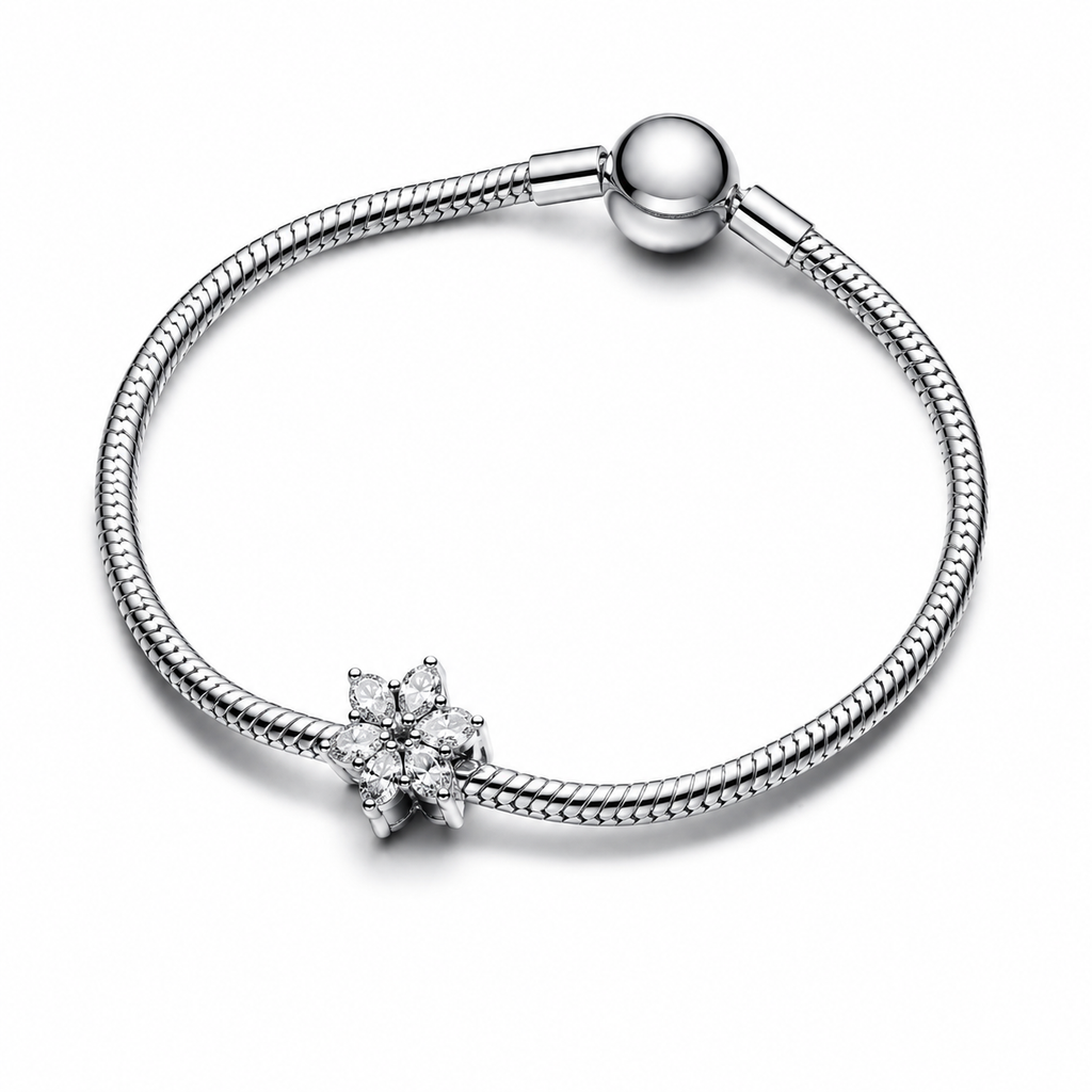 Charm Funkelndes Herbarium Cluster Zirkonia Silber