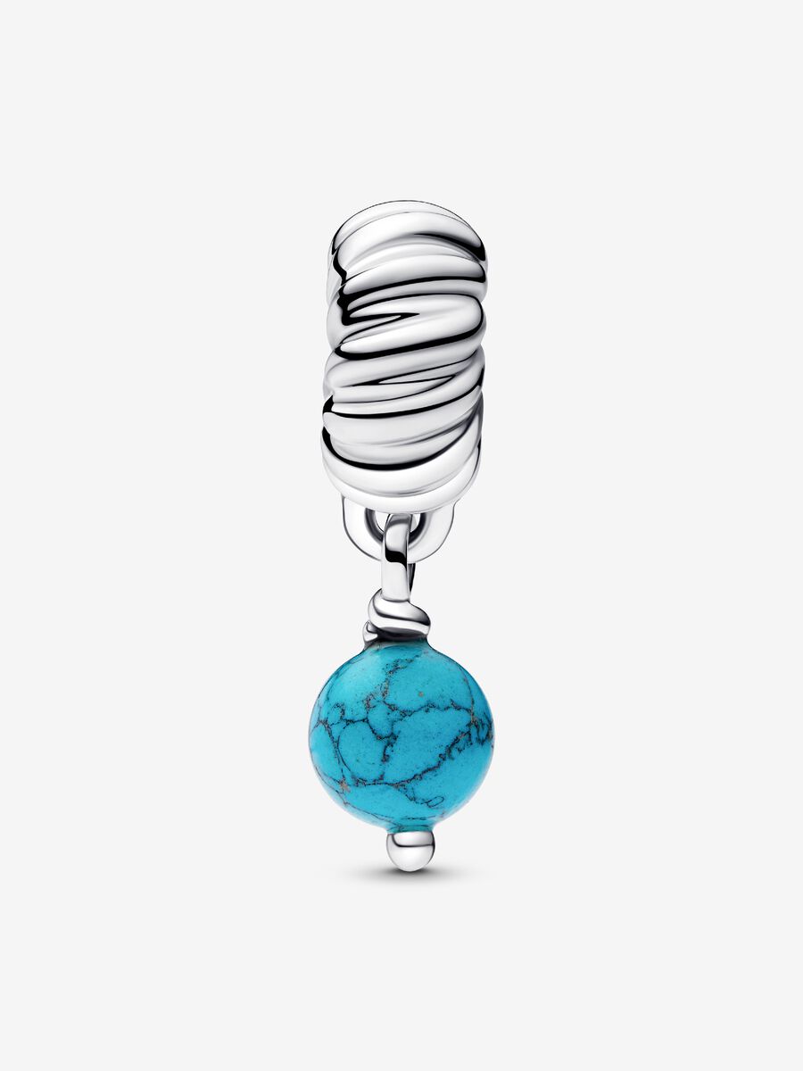 Türkisfarbener Charm-Anhänger Sterling-Silber