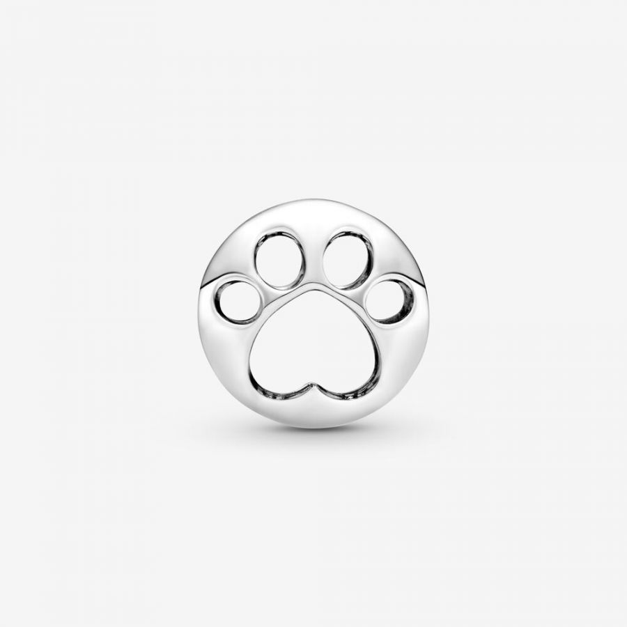 Charm Hundepfotenabdruck Silber