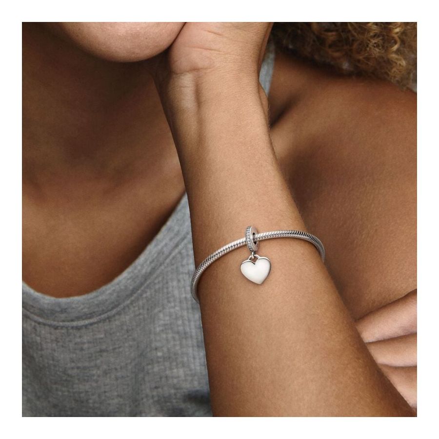 Charm-Anhänger Gravierbar Herz Sterling-Silber