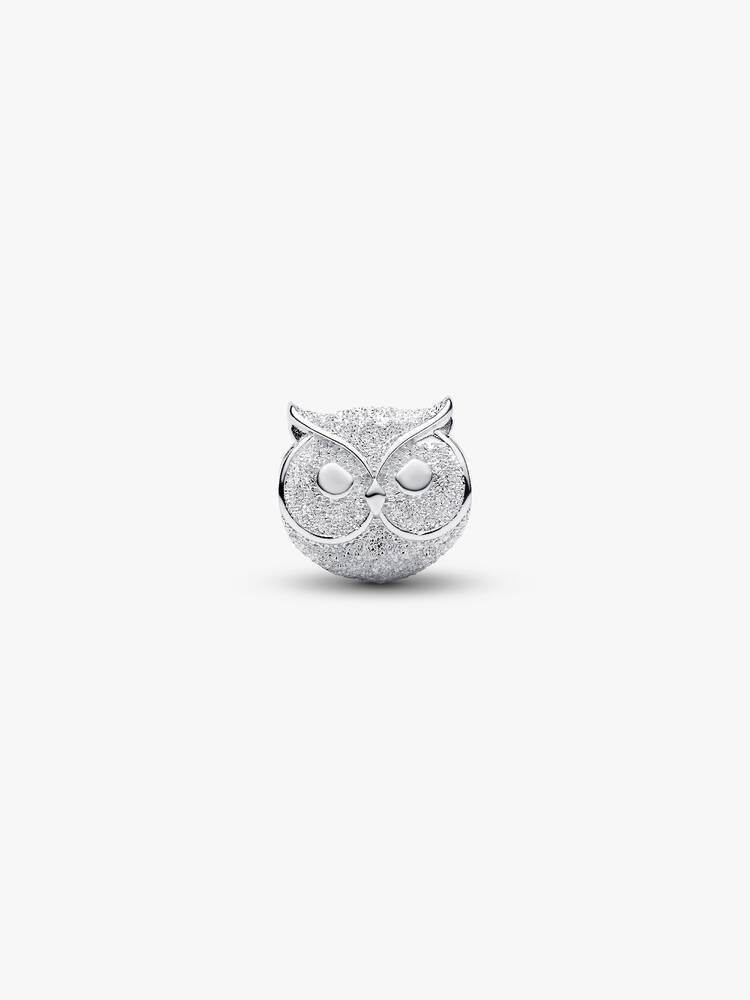 Strukturierte Eule Mini-Charm Sterling-Silber