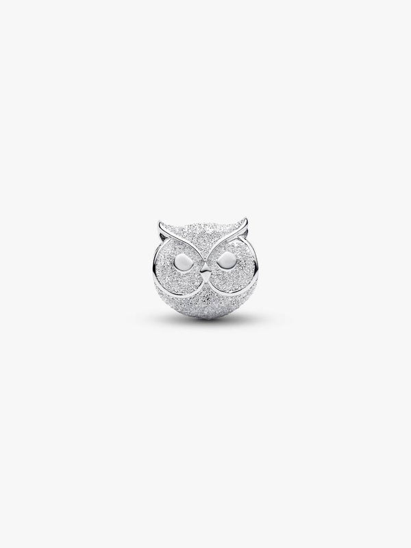 Strukturierte Eule Mini-Charm Sterling-Silber