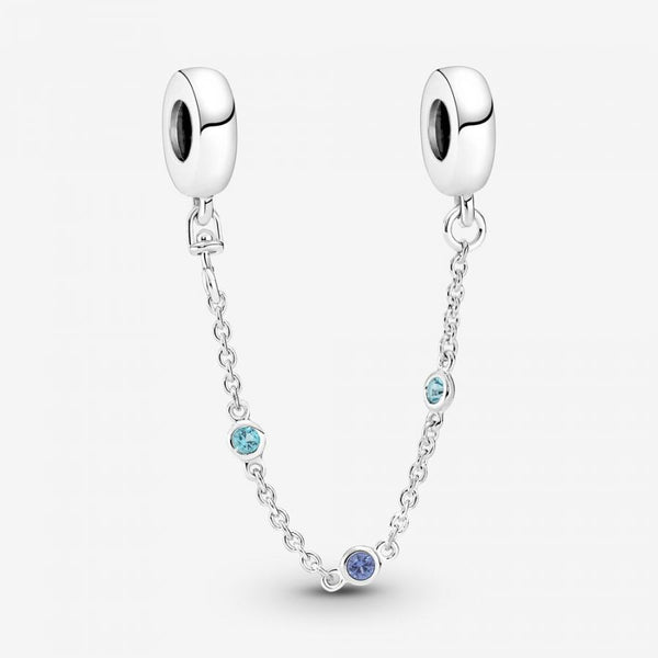 Komfortkette Drei Blaue Steine Sterling-Silber 5 cm