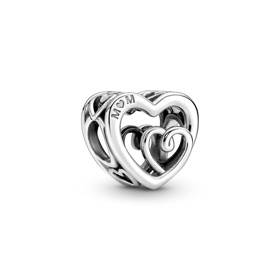 Charm Verschlungene Unendlichkeits-Herzen Silber