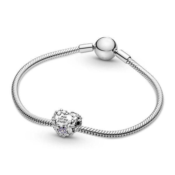 Charm Mum Gänseblümchen Herz Sterling-Silber