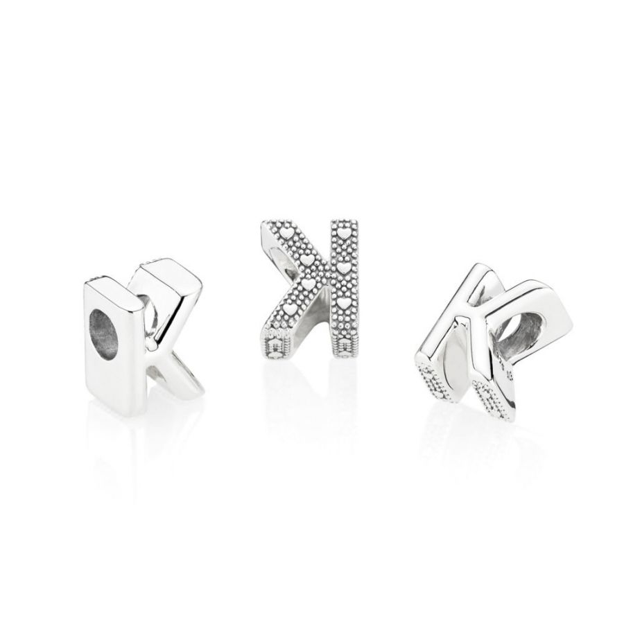 Charm Buchstabe Letter K Silber Zweitbild