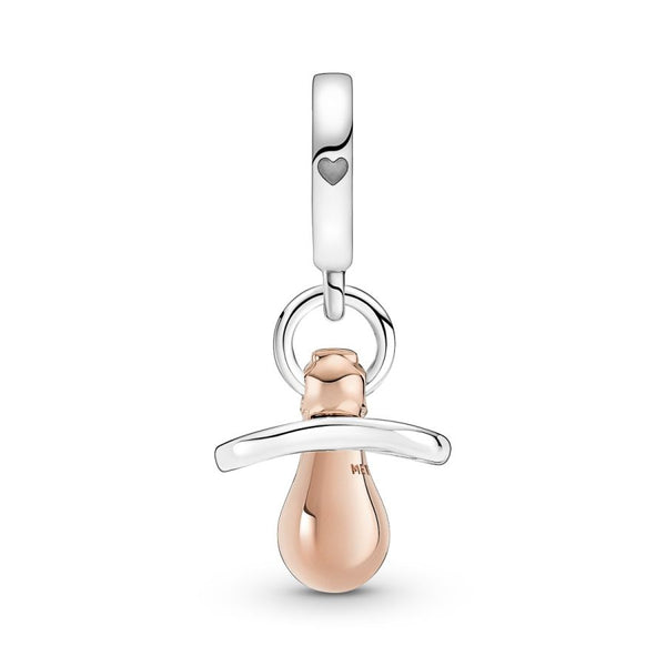 Charm-Anhänger Baby-Schnuller Silber Rosé Vergoldet