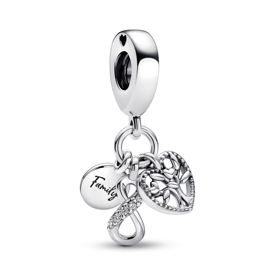 Charm-Anhänger Family Infinity Triple Sterling-Silber