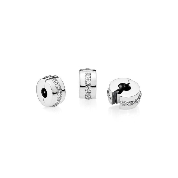 Charm Clip Glänzendes Band Sterling-Silber