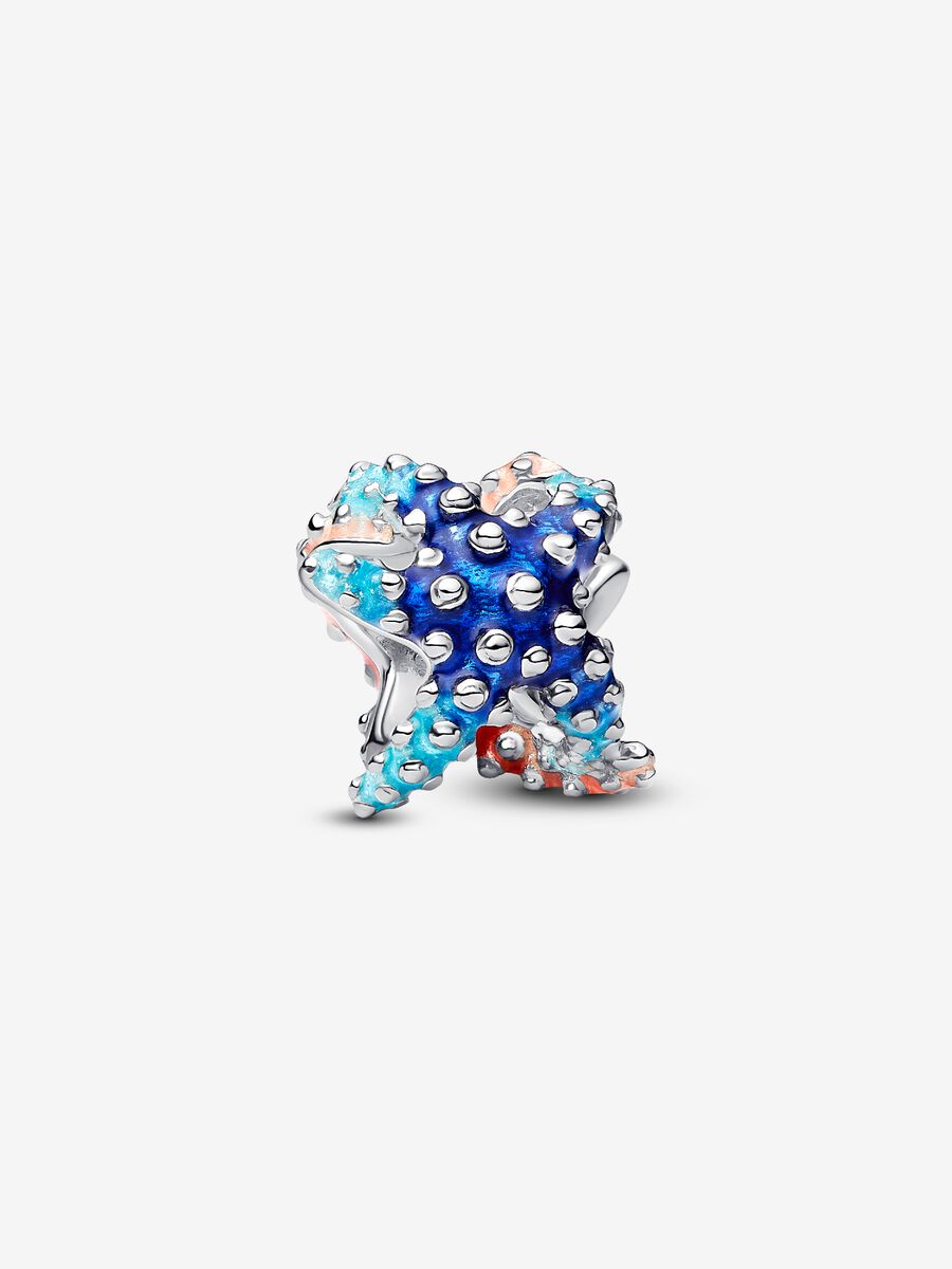Farbenfroher Seestern Mini-Charm Sterling-Silber