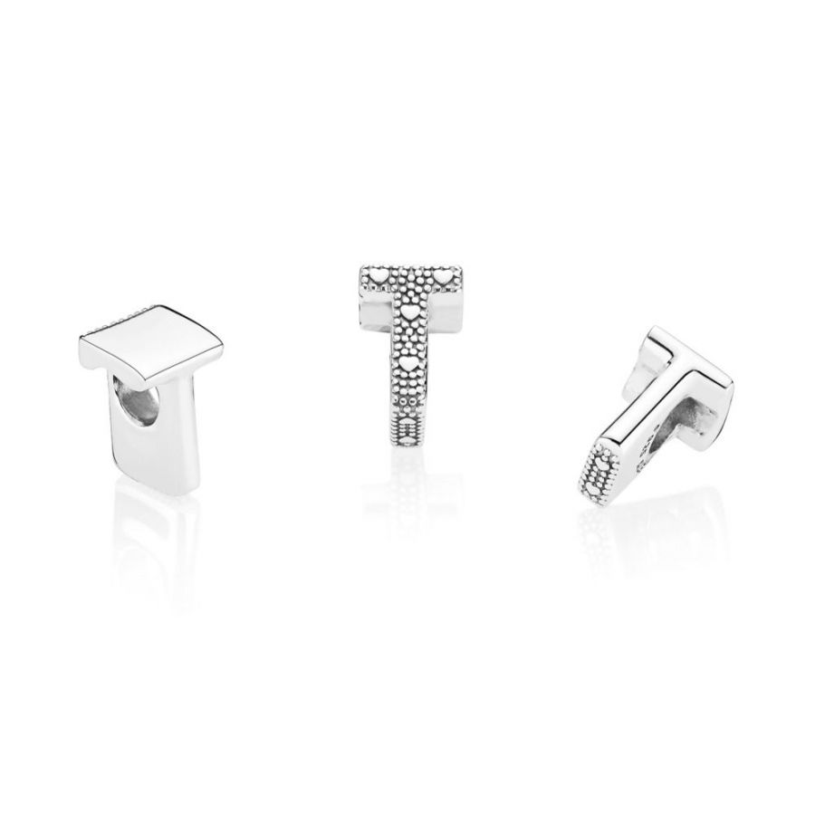 Charm Buchstabe Letter T Silber