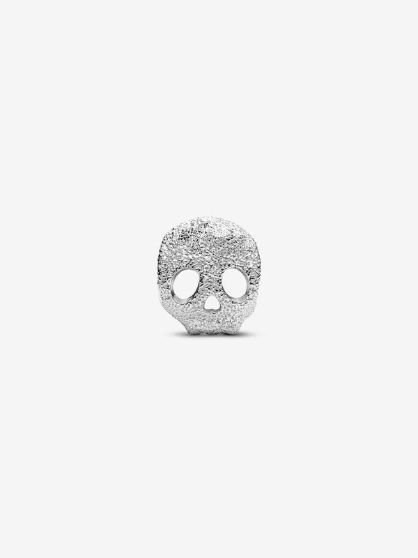 Strukturierter Totenkopf Mini-Charm Sterling-Silber
