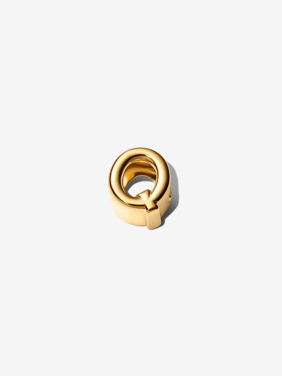Buchstabe Q Alphabet-Mini-Charm 14 Karat Vergoldung