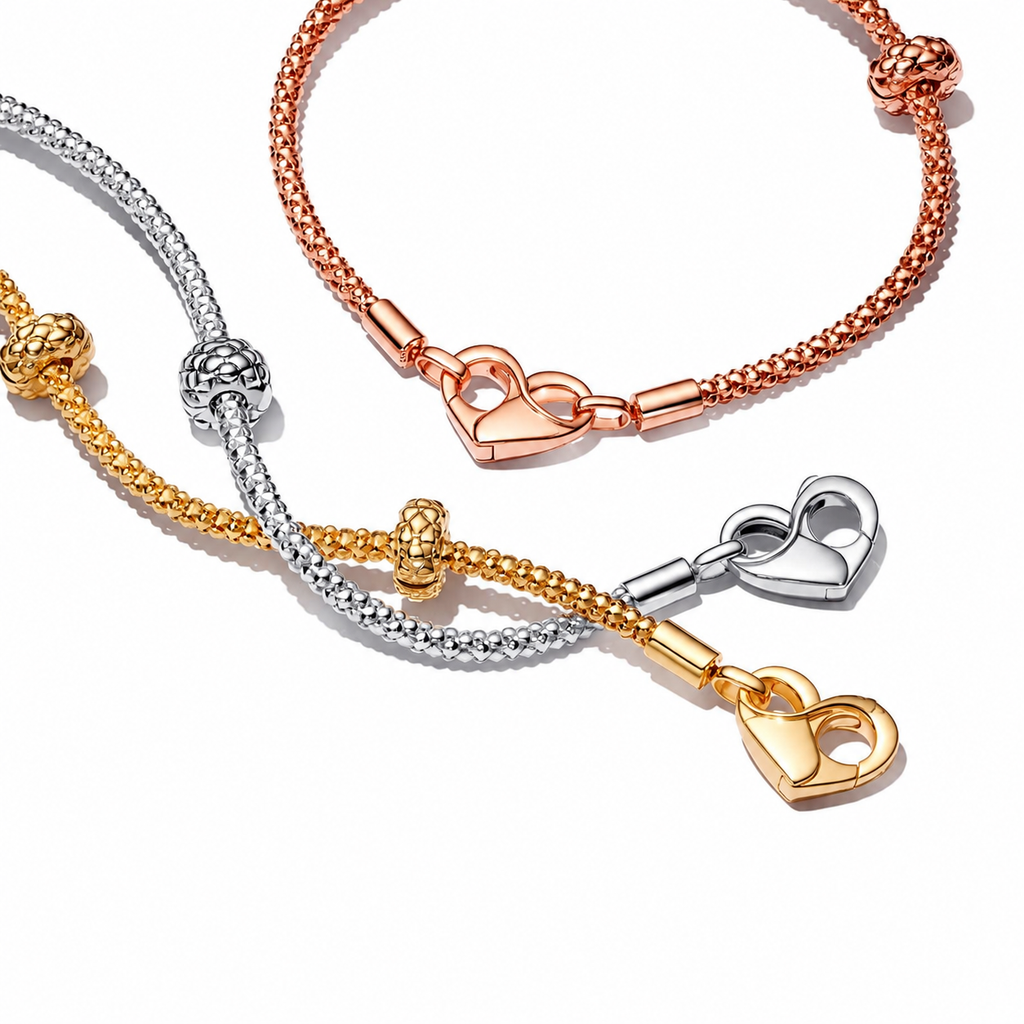 Clip Charm mit Nieten Vergoldet