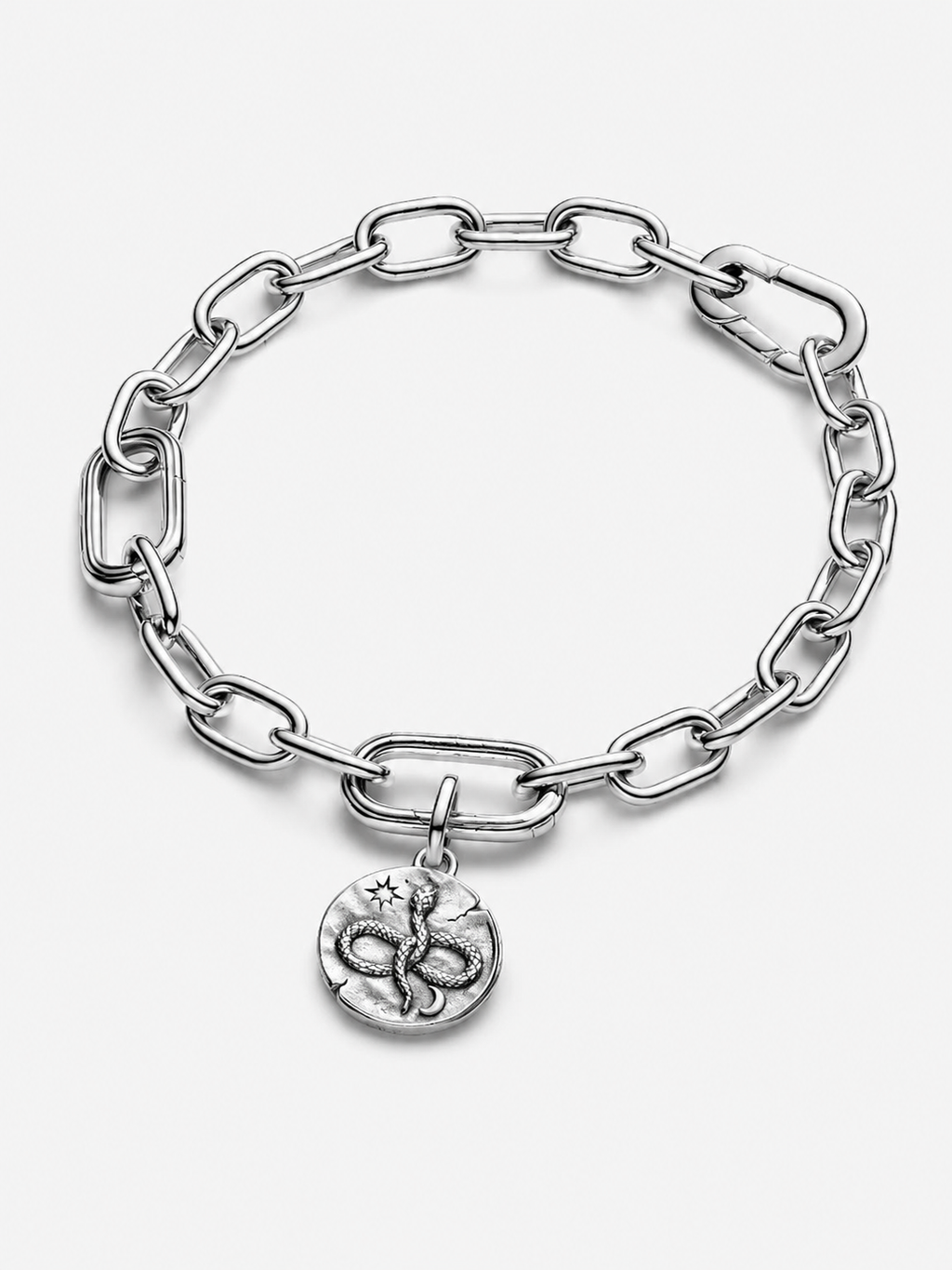 Schlange Unendlichkeitsmedaillon-Charm Sterling-Silber