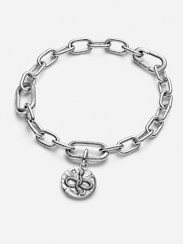 Schlange Unendlichkeitsmedaillon-Charm Sterling-Silber