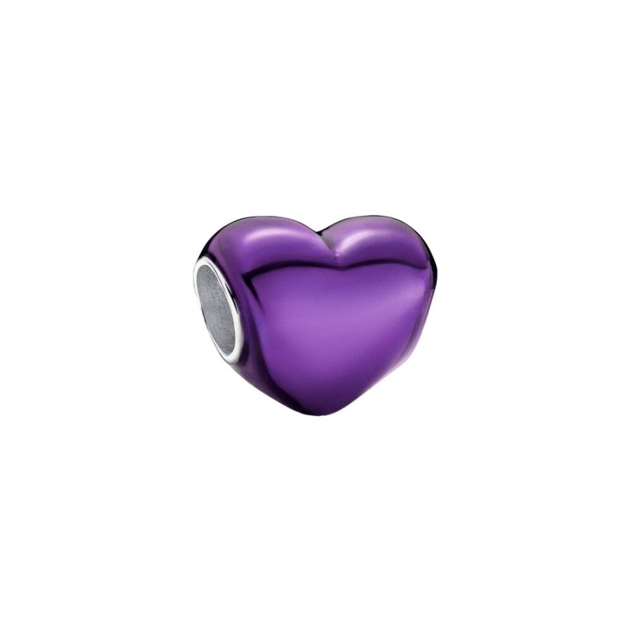 Charm Violettes Metallic-Herz Sterling-Silber
