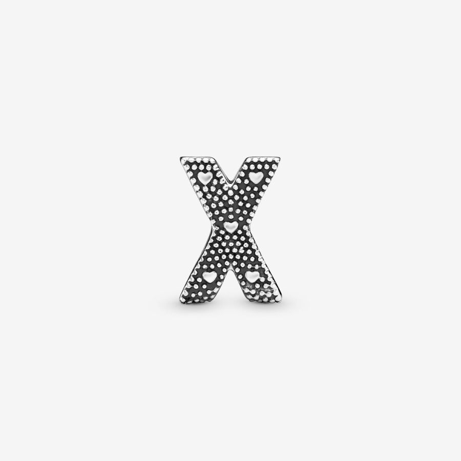 Charm Buchstabe Letter X Silber
