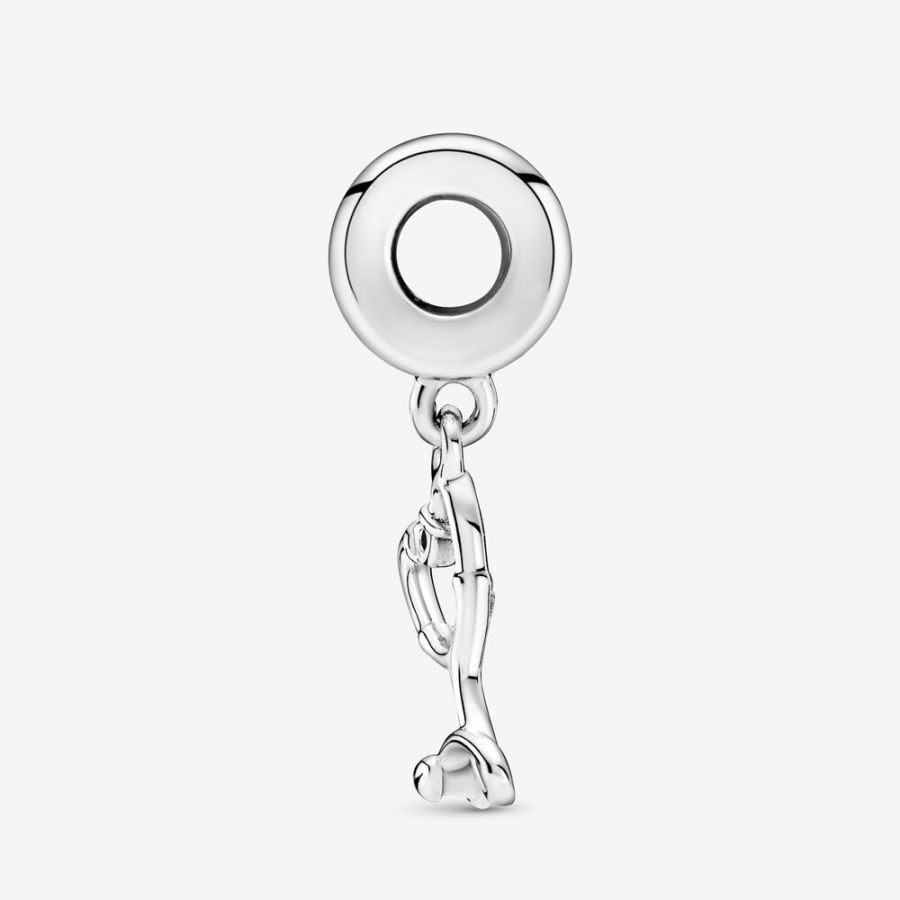 Charm-Anhänger Stethoskop Herz Silber