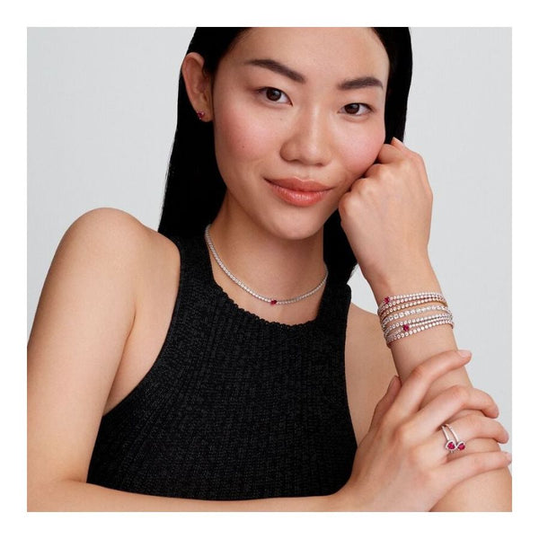 Halskette Choker Strahlenkranz Rotes Herz Silber  cm
