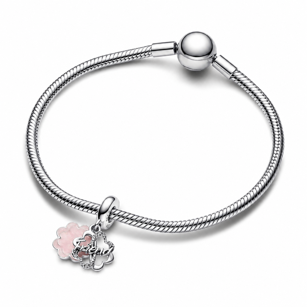 Charm-Anhänger Kleeblatt Freundschaft Sterling-Silber