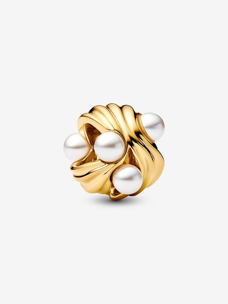 Abstrakter Wellen Charm 14 Karat Vergoldung Hauptbild