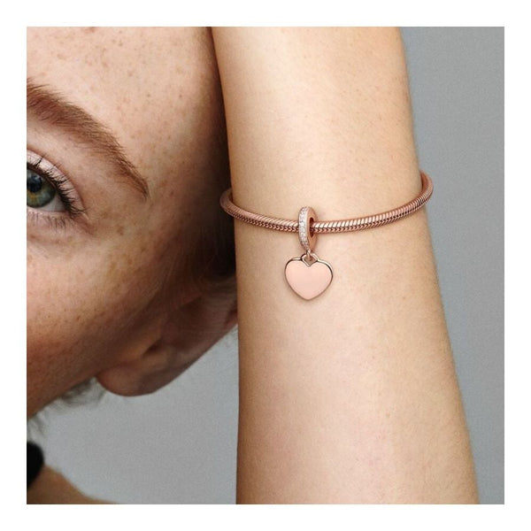 Charm-Anhänger Gravierbar Herz Sterling-Silber