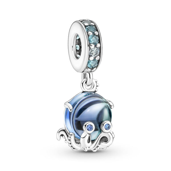 Charm-Anhänger Murano-Glas Süßer Oktopus Sterling-Silber