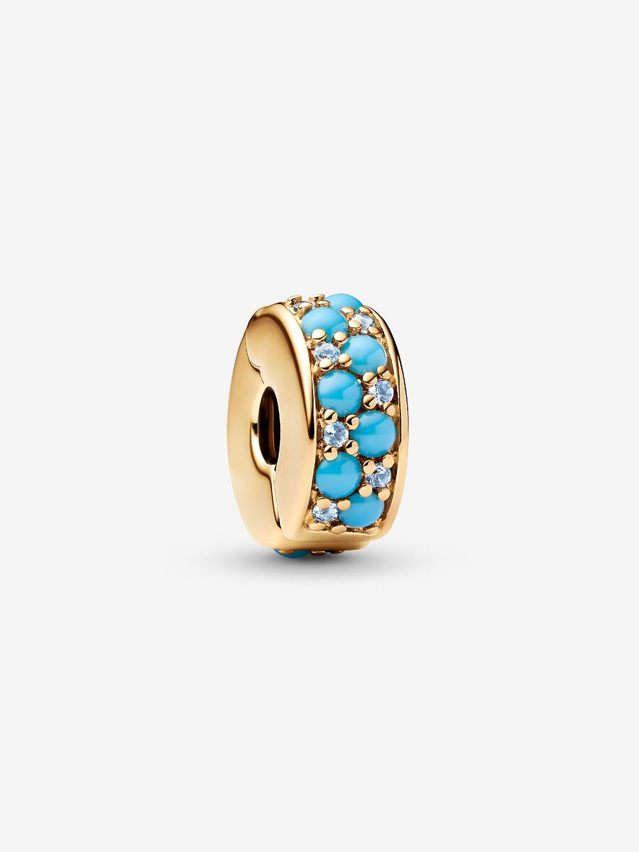 Aquablaues Clip-Charm 14 Karat Vergoldung Hauptbild