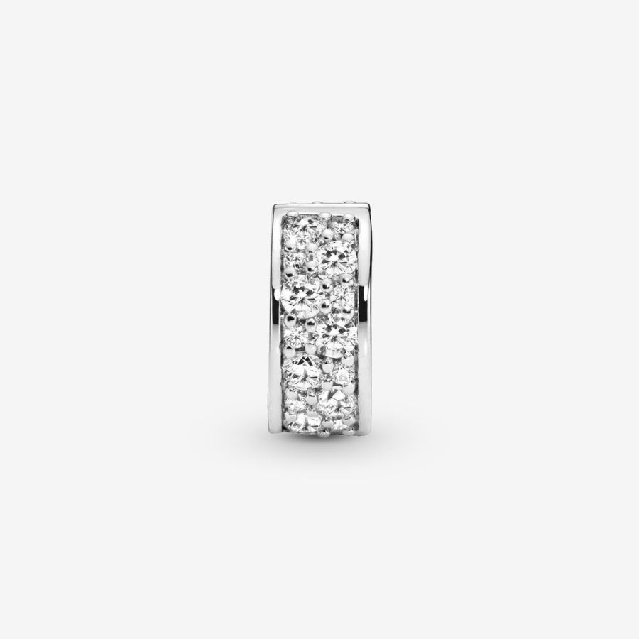 Charm Clip Pavé-Glanz Sterling Silber