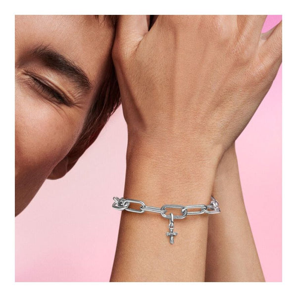 Mini-Charm-Anhänger Funkelndes Kreuz Zirkonia Silber